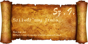 Szilvássy Itala névjegykártya